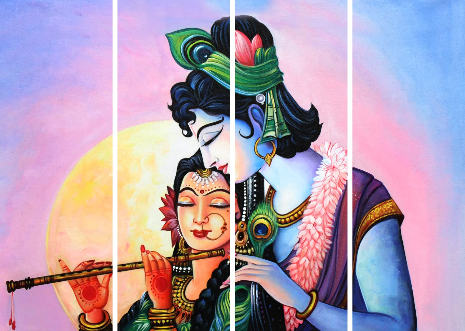 inep-b09sy9j3mp-splash-proof-vinyl-and-mdf-frame-detail-in-the-krishna-mazing-4-panel-framed-wall-art-bash.jpg